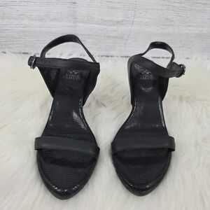 Vince Camuto Black Lynona Leather Strappy Heels Pumps Sandal